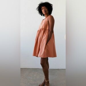 Juliette Fabbri Sophie Swingback Racerback Mini Dress Apricot Size1/ Small